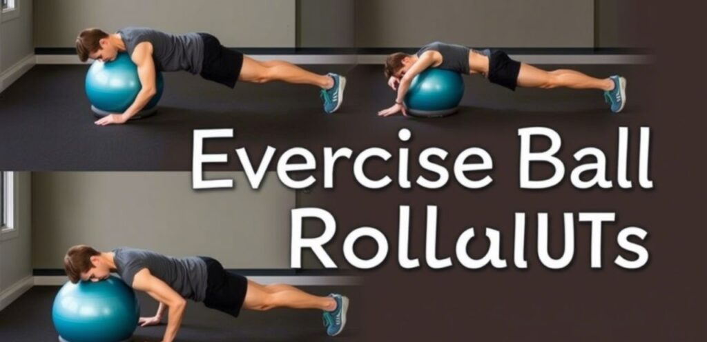 Plank with Exercise Ball Rollouts